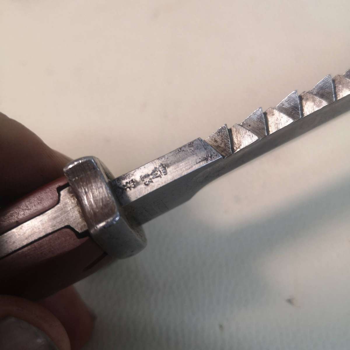 RARE - German KS98 Sawback Bayonet With Scabbard **Red Grips** Made by ERFURT**