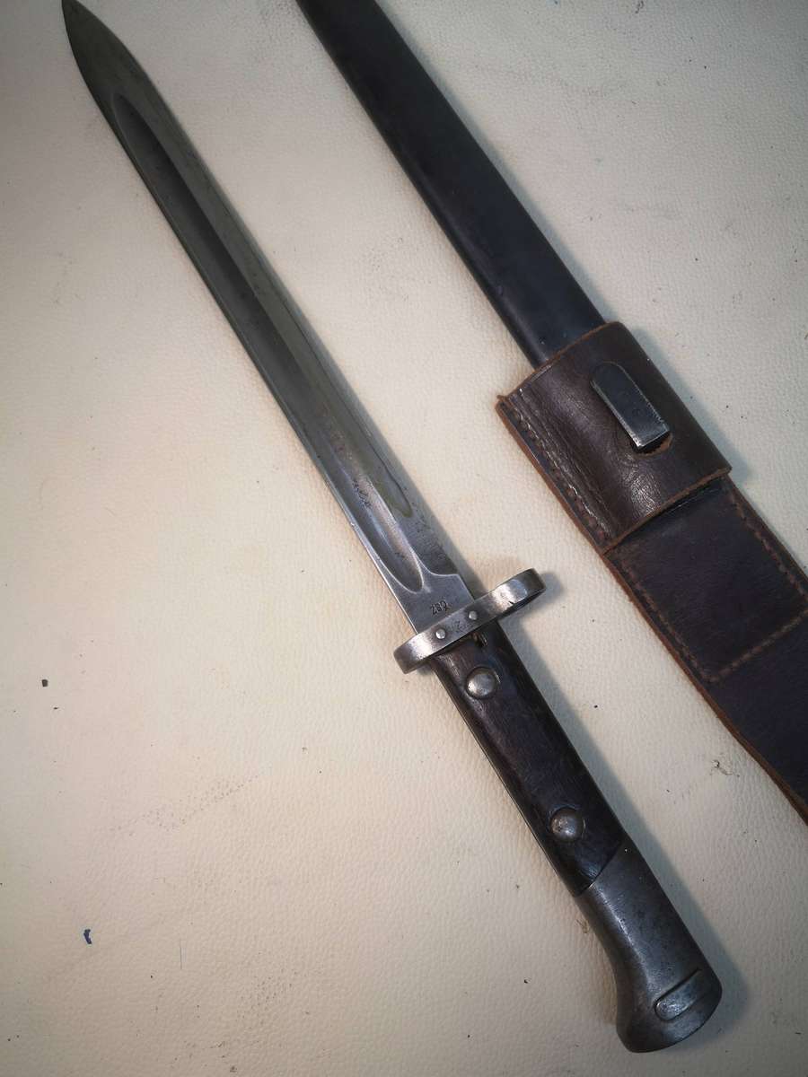 Vintage Czech Model Vz 24 1924 Bayonet with Scabbard and Frog
