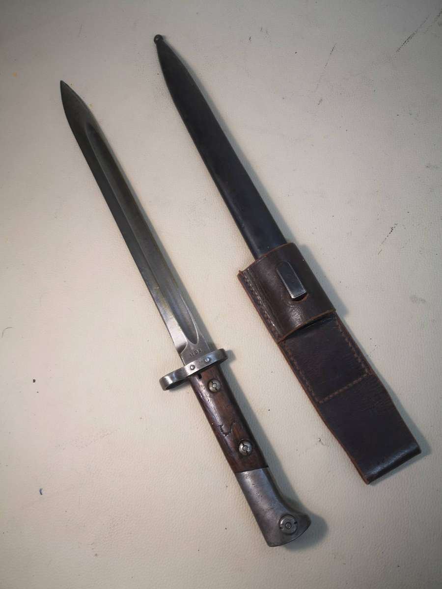 Vintage Czech Model Vz 24 1924 Bayonet with Scabbard and Frog