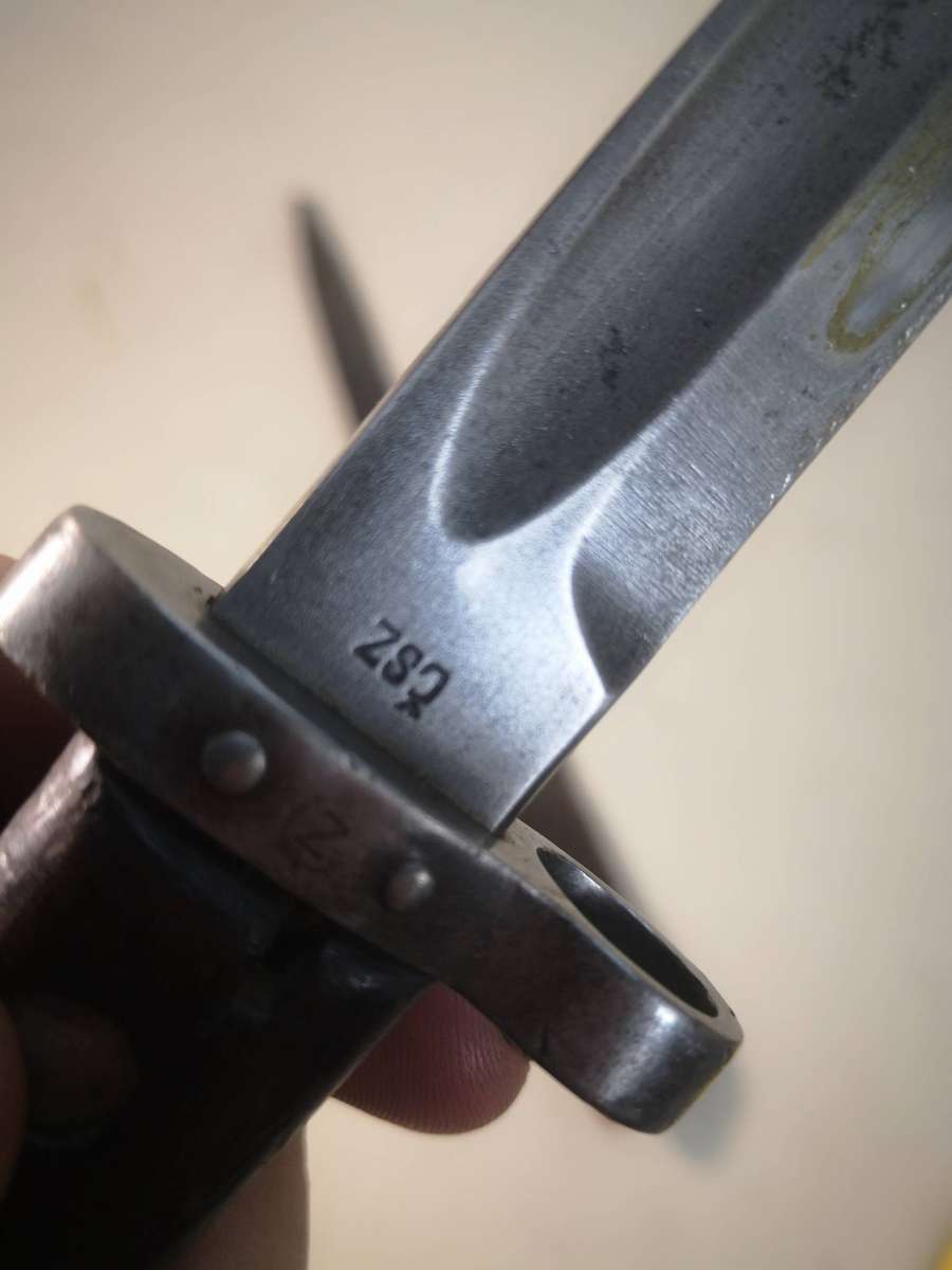 Vintage Czech Model Vz 24 1924 Bayonet with Scabbard and Frog