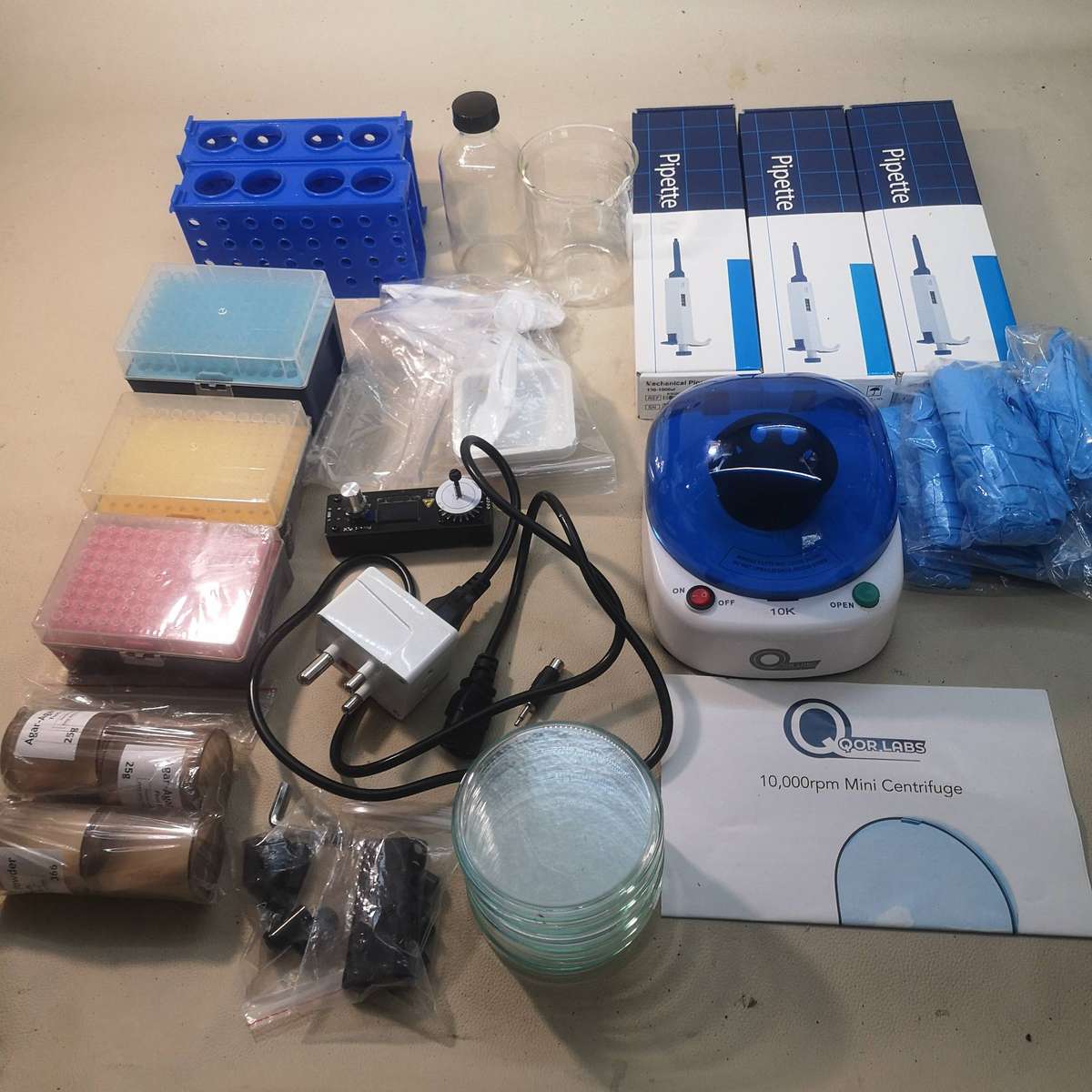 New Centrifuge Machine and Huge Bundle of Sealed Boxes of Medical Lab equipment