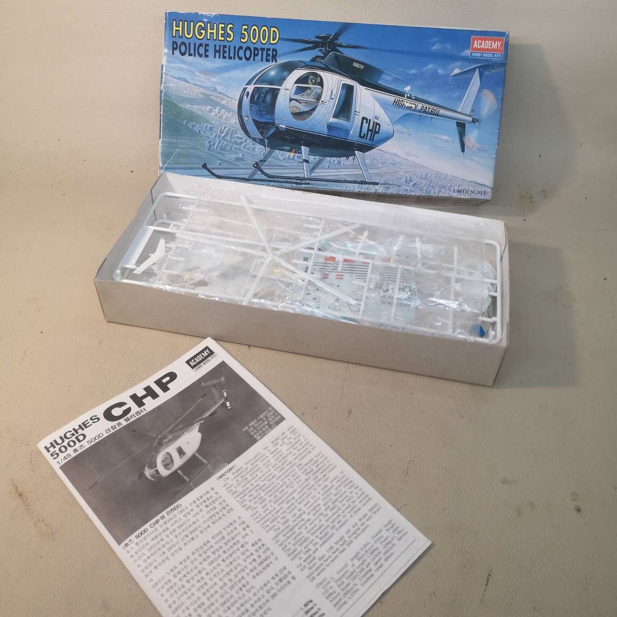 Academy Police 500d Highway Patrol Helicopter Model Kit Scale 1:48