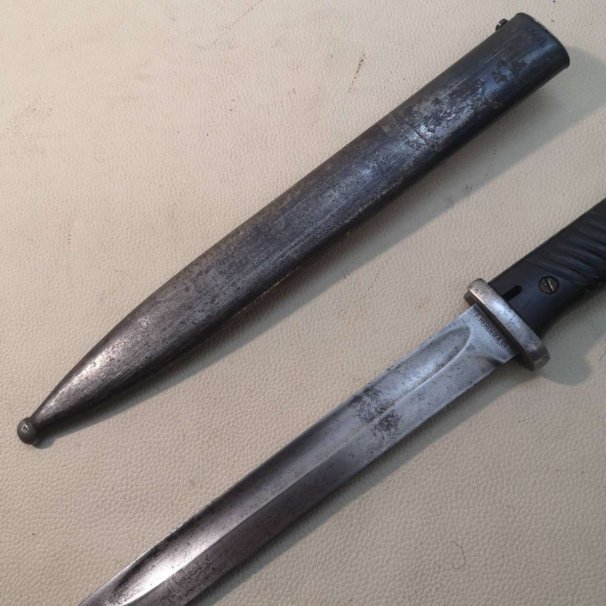 Rare WWII German Third Reriegh S84/98 Bayonet Marked F HERDER A.SN