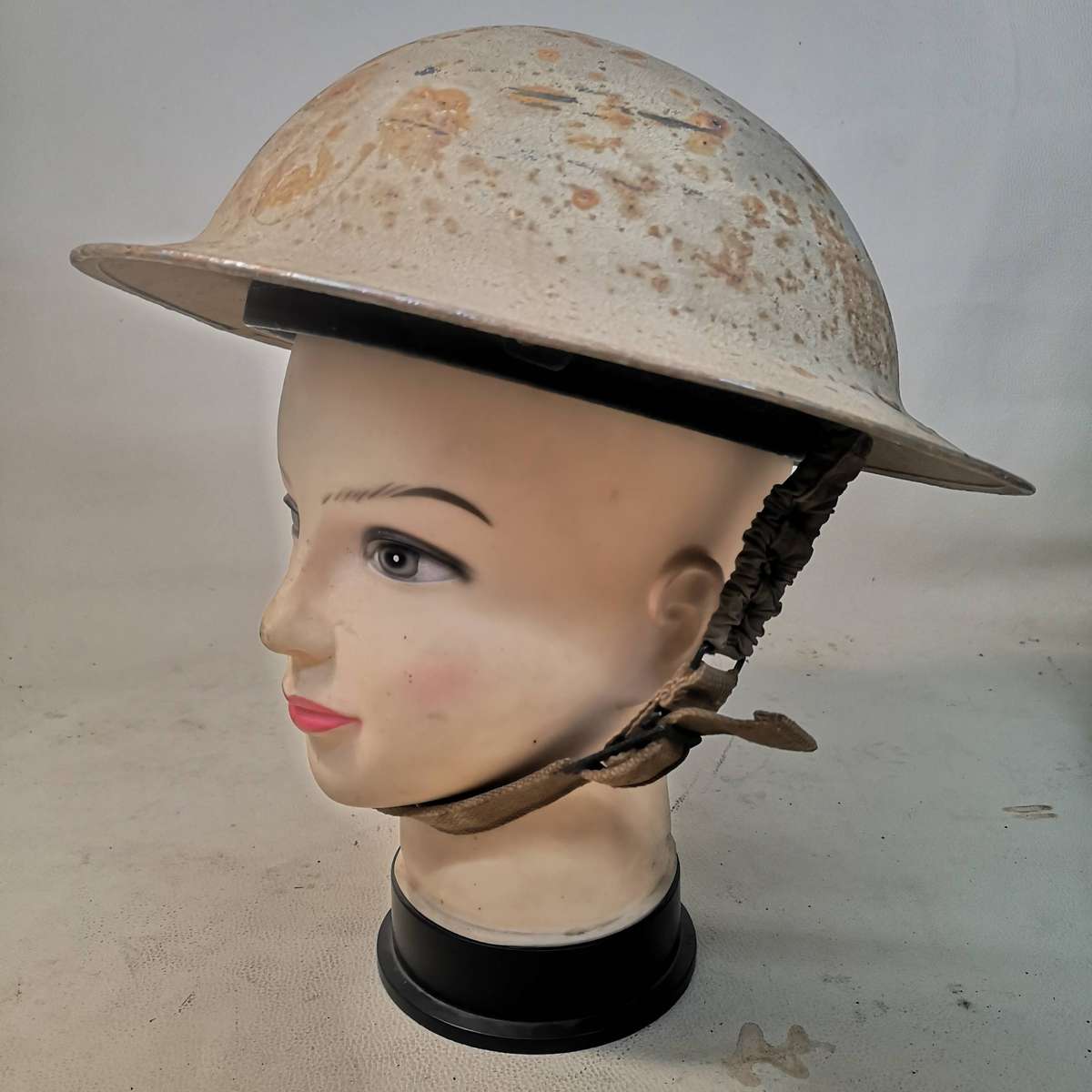 WWII British South African Brodie Helmet with Chin Strap and Liner