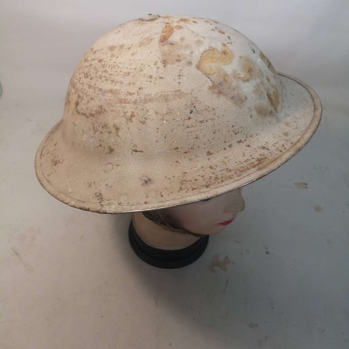 WWII British South African Brodie Helmet with Chin Strap and Liner