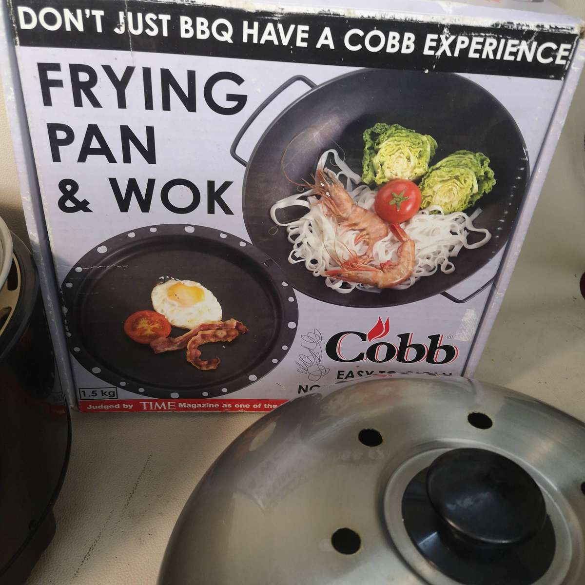 Cobb Portable Grill and a Frying Pan and Wok Set for the Grill