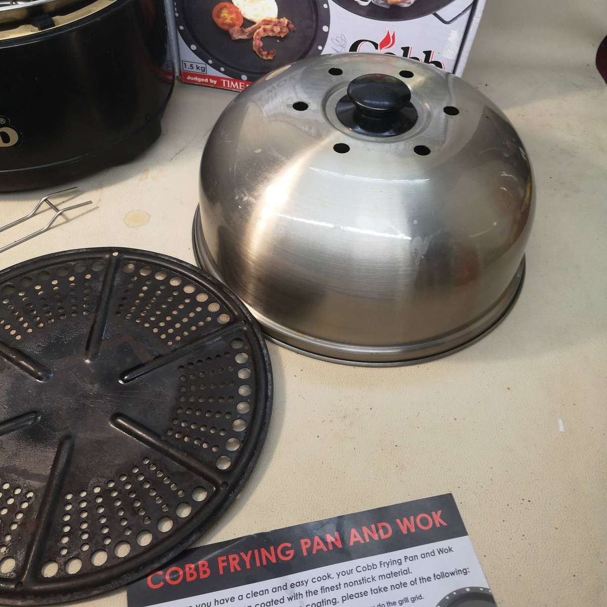 Cobb Portable Grill and a Frying Pan and Wok Set for the Grill