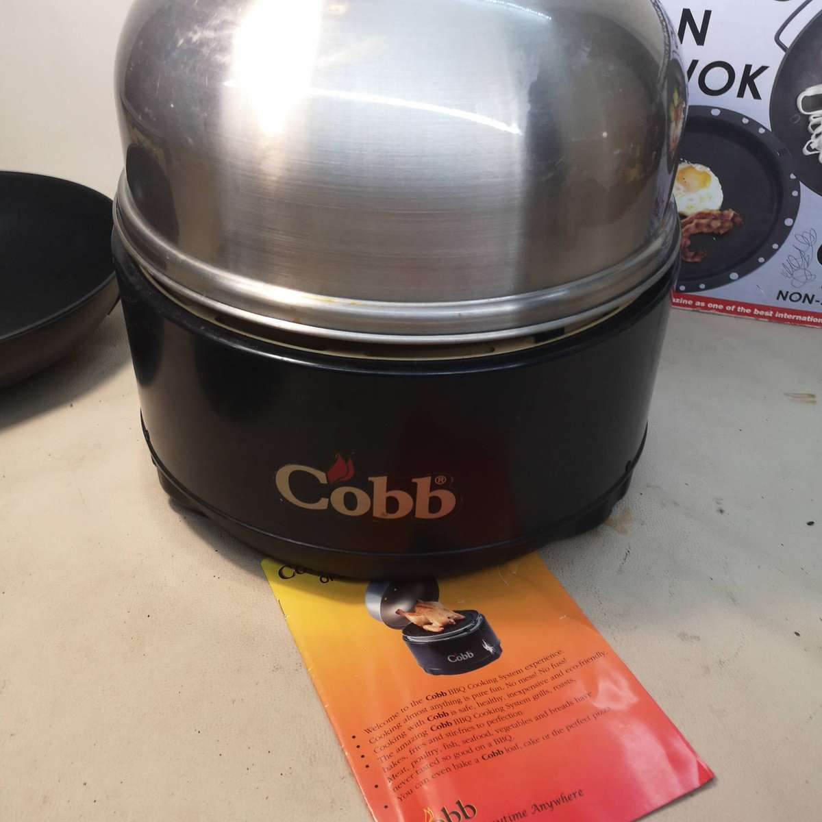 Cobb Portable Grill and a Frying Pan and Wok Set for the Grill
