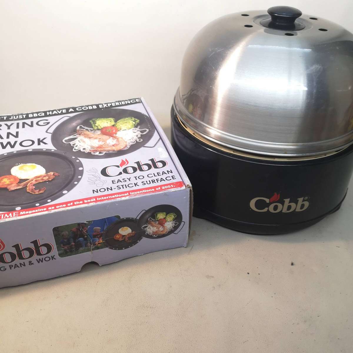 Cobb Portable Grill and a Frying Pan and Wok Set for the Grill