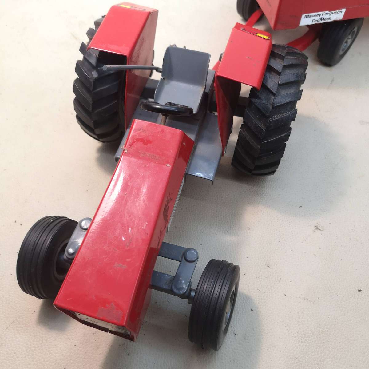ORIGINAL STRIKE TOYS STEEL MODEL MASSEY FERGUSON 290 TRACTOR AND TRAILER - Sunning Condition