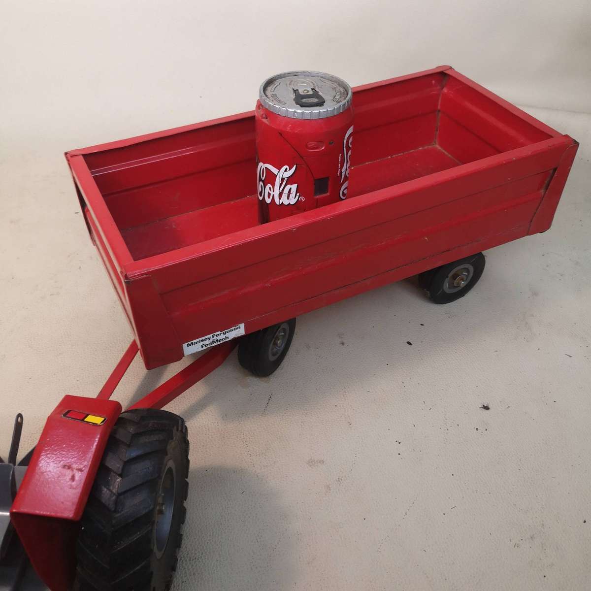 ORIGINAL STRIKE TOYS STEEL MODEL MASSEY FERGUSON 290 TRACTOR AND TRAILER - Sunning Condition