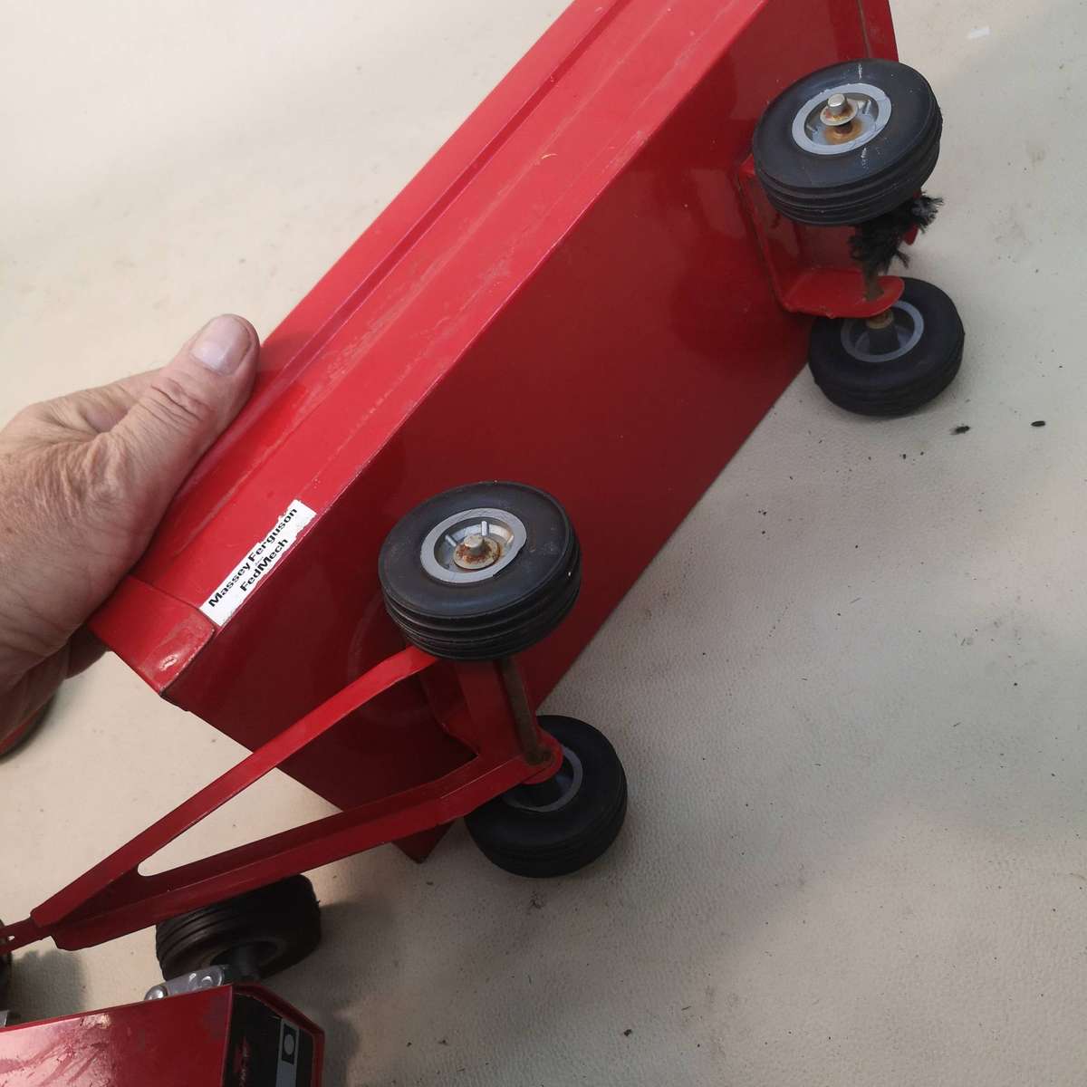 ORIGINAL STRIKE TOYS STEEL MODEL MASSEY FERGUSON 290 TRACTOR AND TRAILER - Sunning Condition