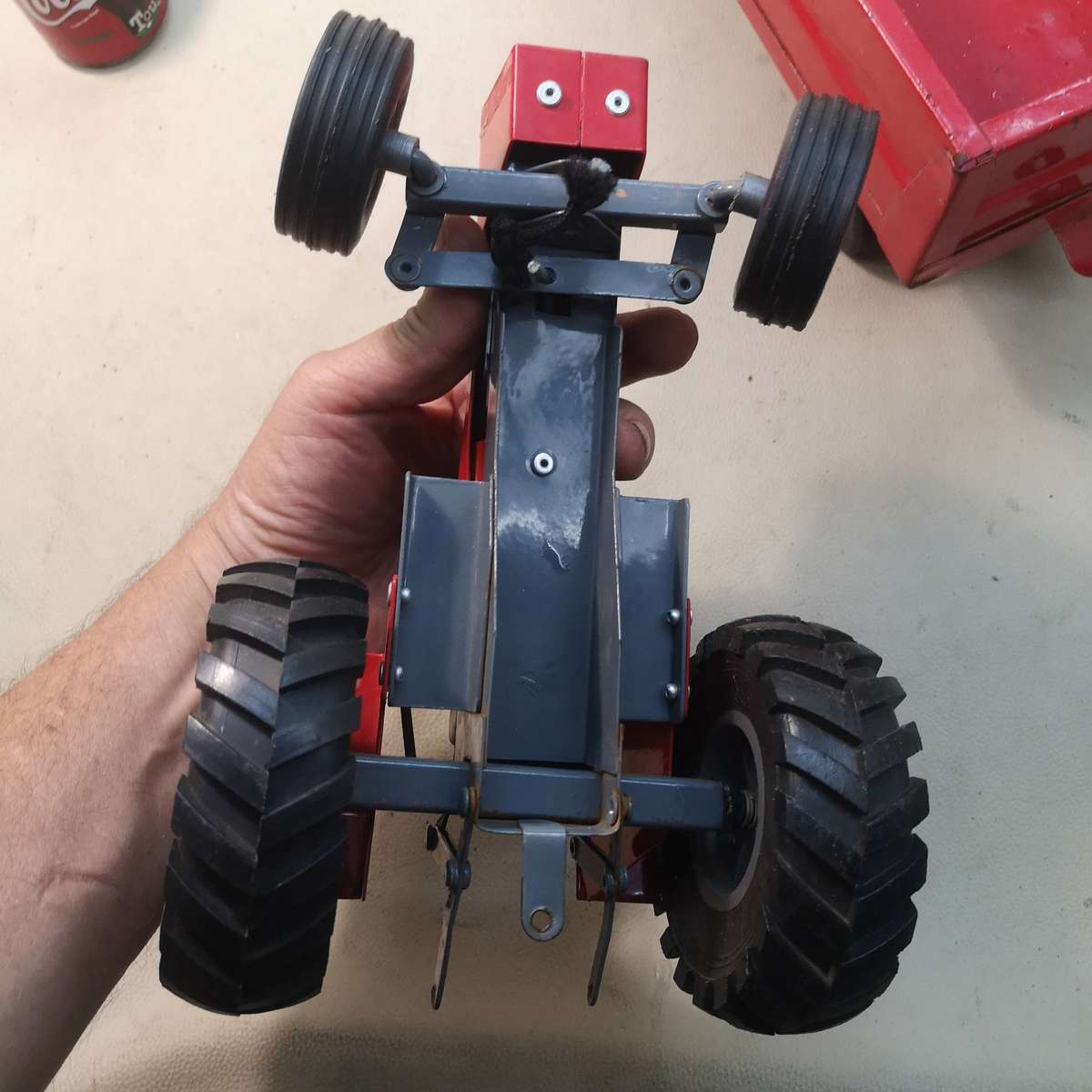 ORIGINAL STRIKE TOYS STEEL MODEL MASSEY FERGUSON 290 TRACTOR AND TRAILER - Sunning Condition