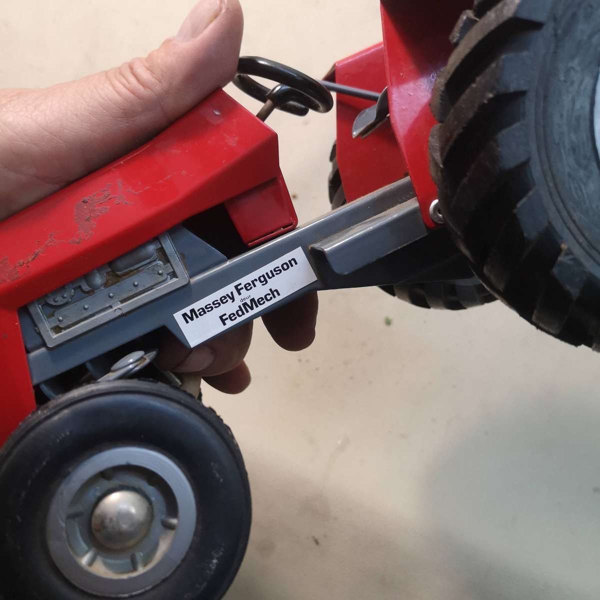 ORIGINAL STRIKE TOYS STEEL MODEL MASSEY FERGUSON 290 TRACTOR AND TRAILER - Sunning Condition