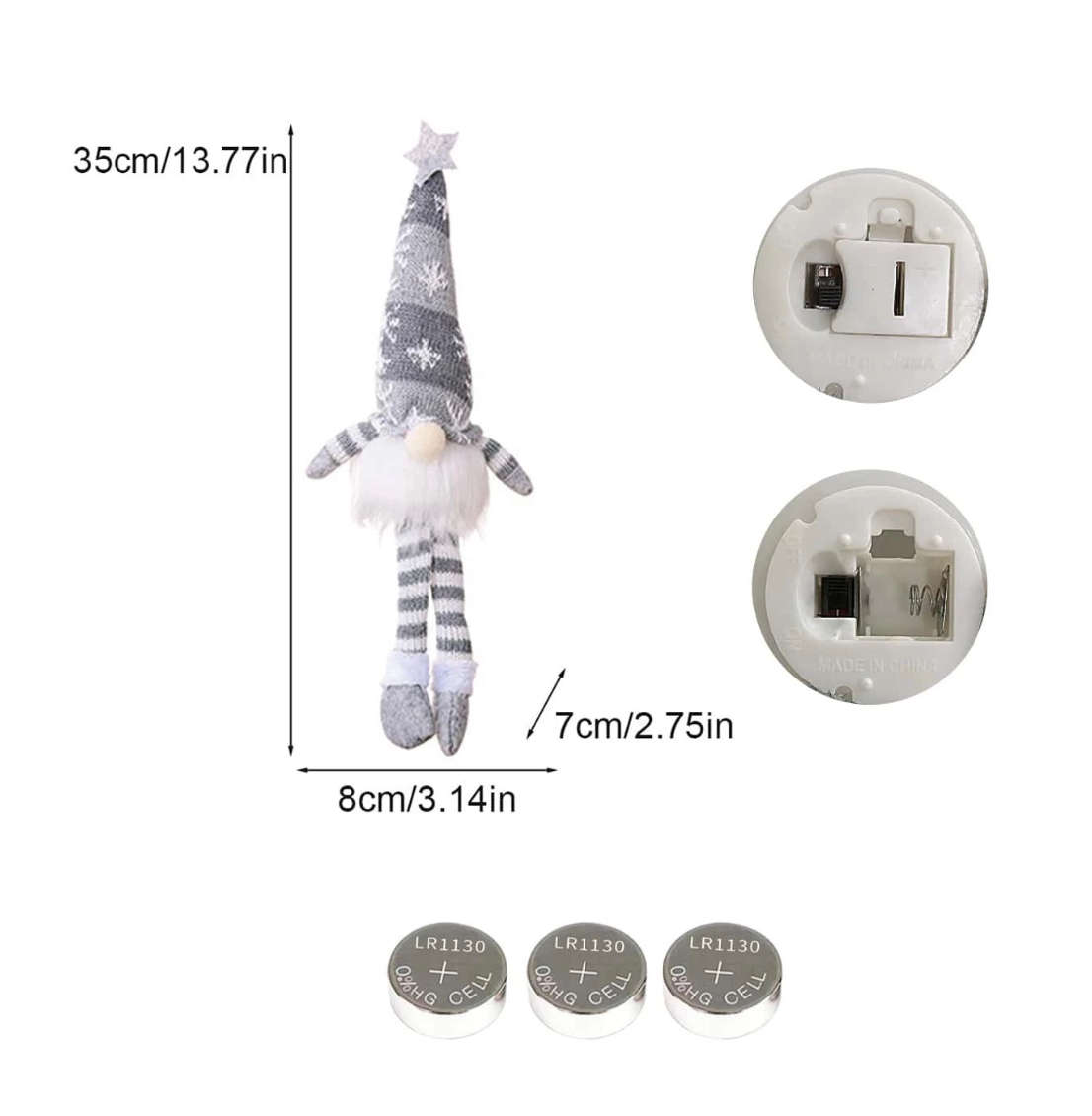 1pc Knitted Faceless Santa Claus With Long Legs, Christmas Decoration Ornament For Home