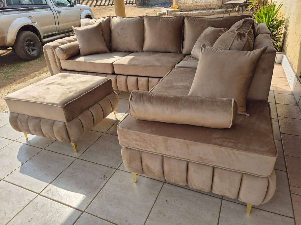 Chanel L shaped couch + Free ottoman