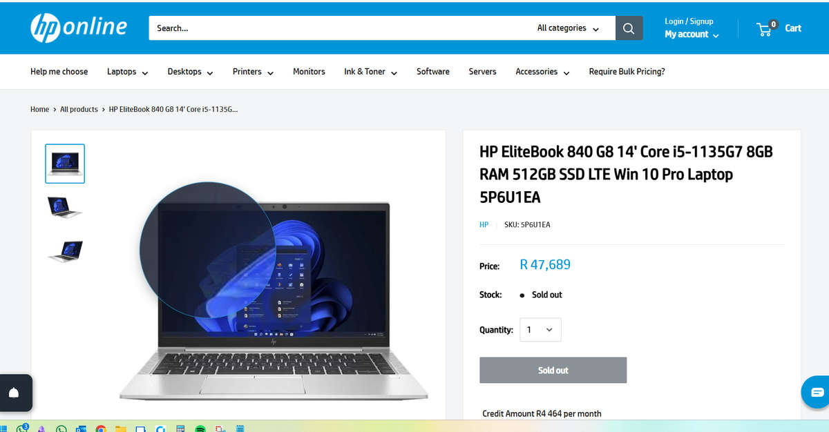 High end laptop, Basically brand new HP 840 G8 under HP factory warranty for 1 year and 3 Months
