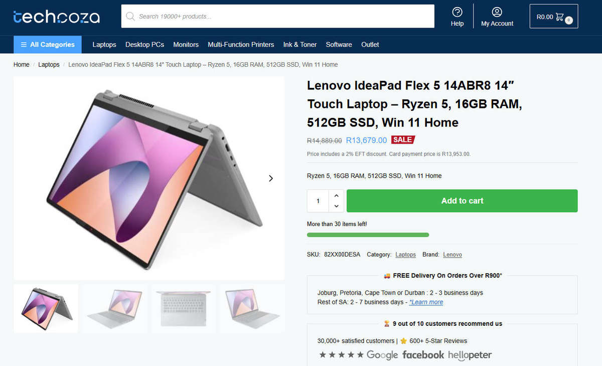 Lenovo IdeaPad Flex 5 14ABR8 - i5 13th Gen, 8GB RAM, 256GB SSD