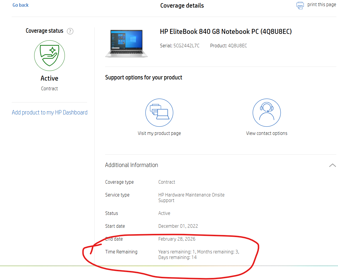 High end laptop, Basically brand new HP 840 G8 under HP factory warranty for 1 year and 3 Months