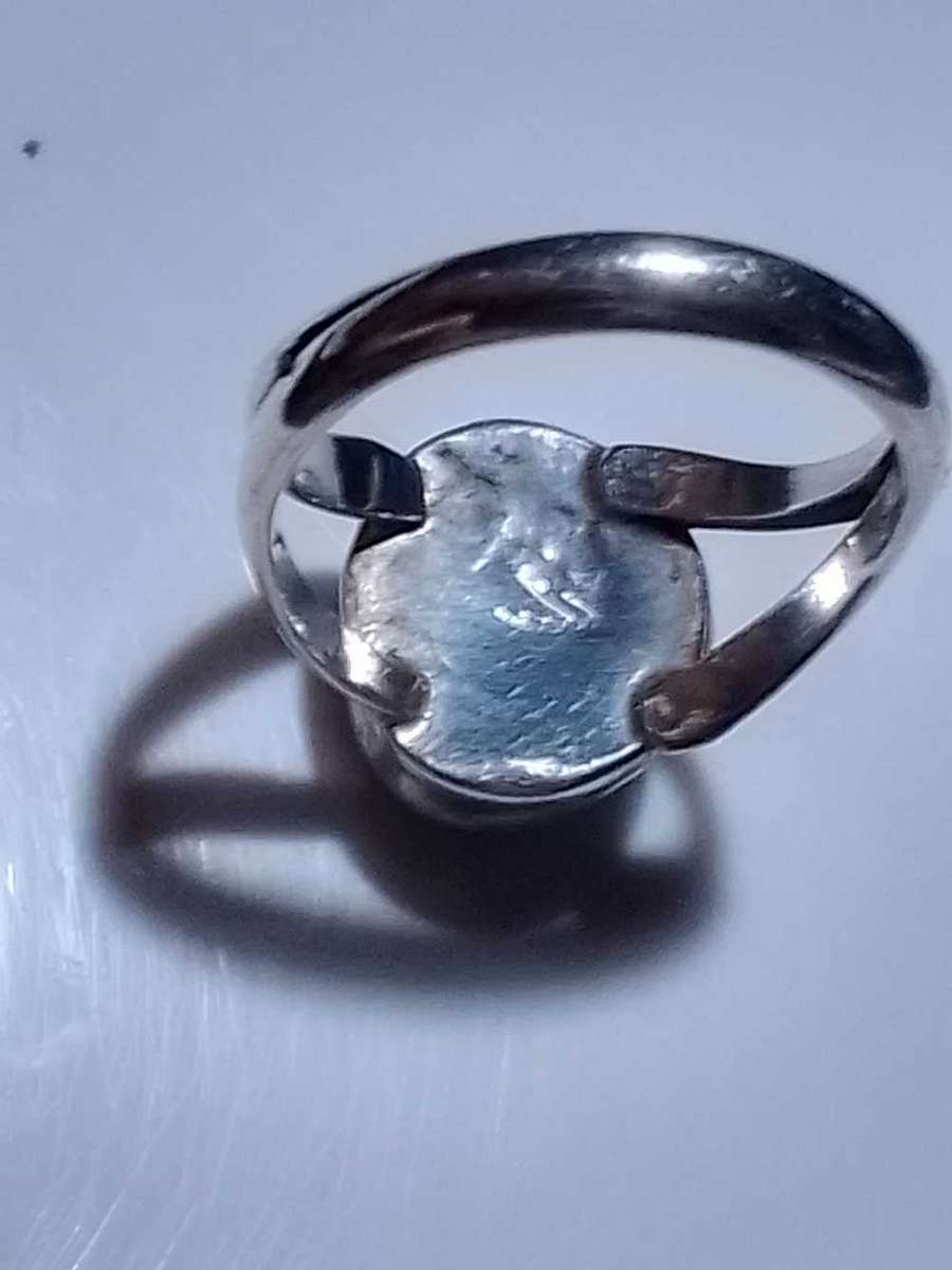 Sterling silver ring with blue stone