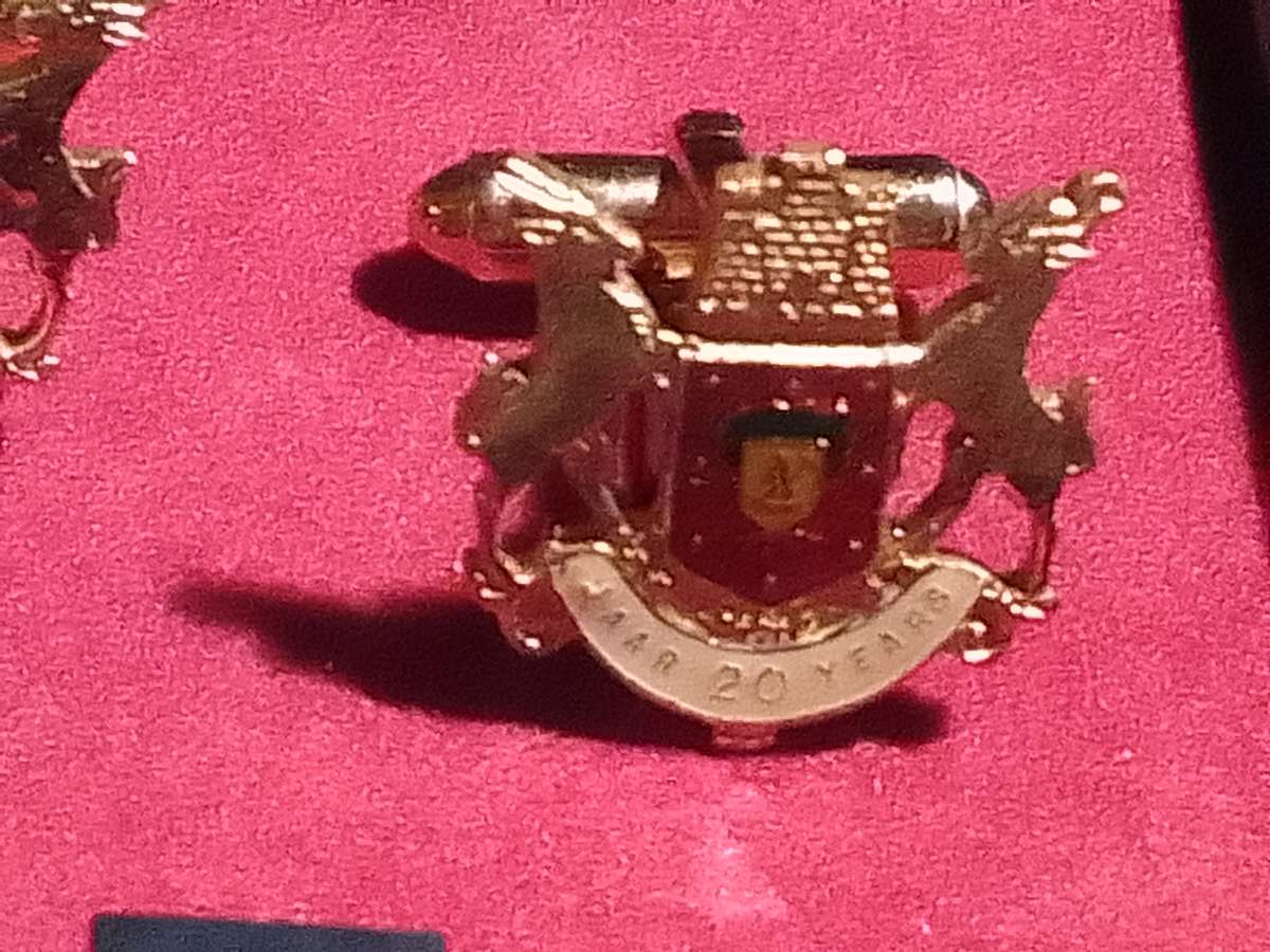 20 Year service Pretoria Town Council Cufflinks