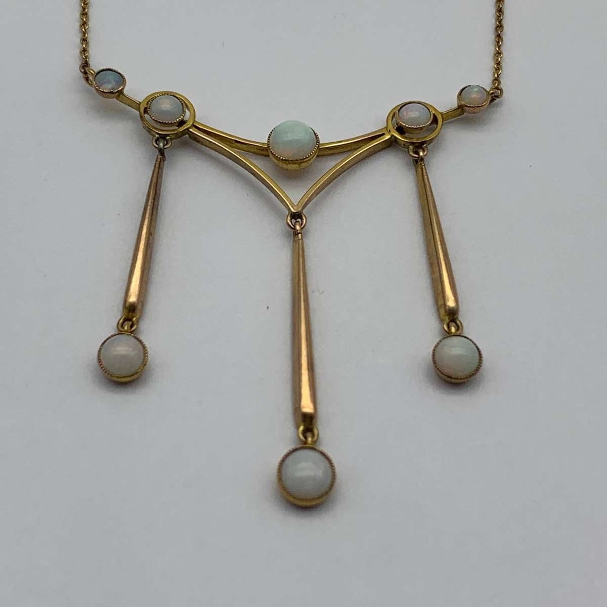 9ct Gold & Opal Art Nouveau Necklace
