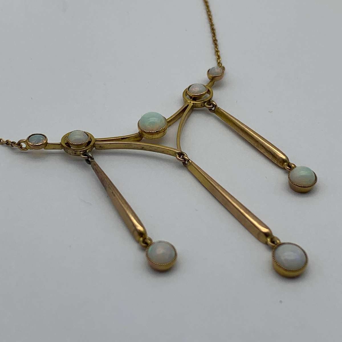 9ct Gold & Opal Art Nouveau Necklace