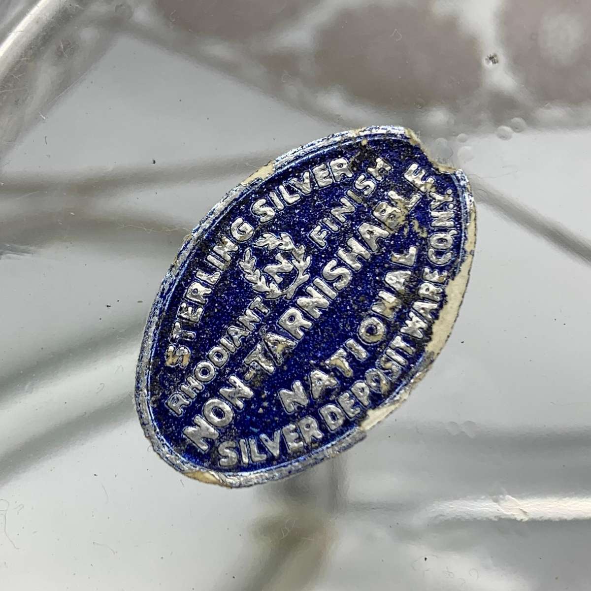 Large Glass Sterling Silver Overlay Water Jug (1940's)