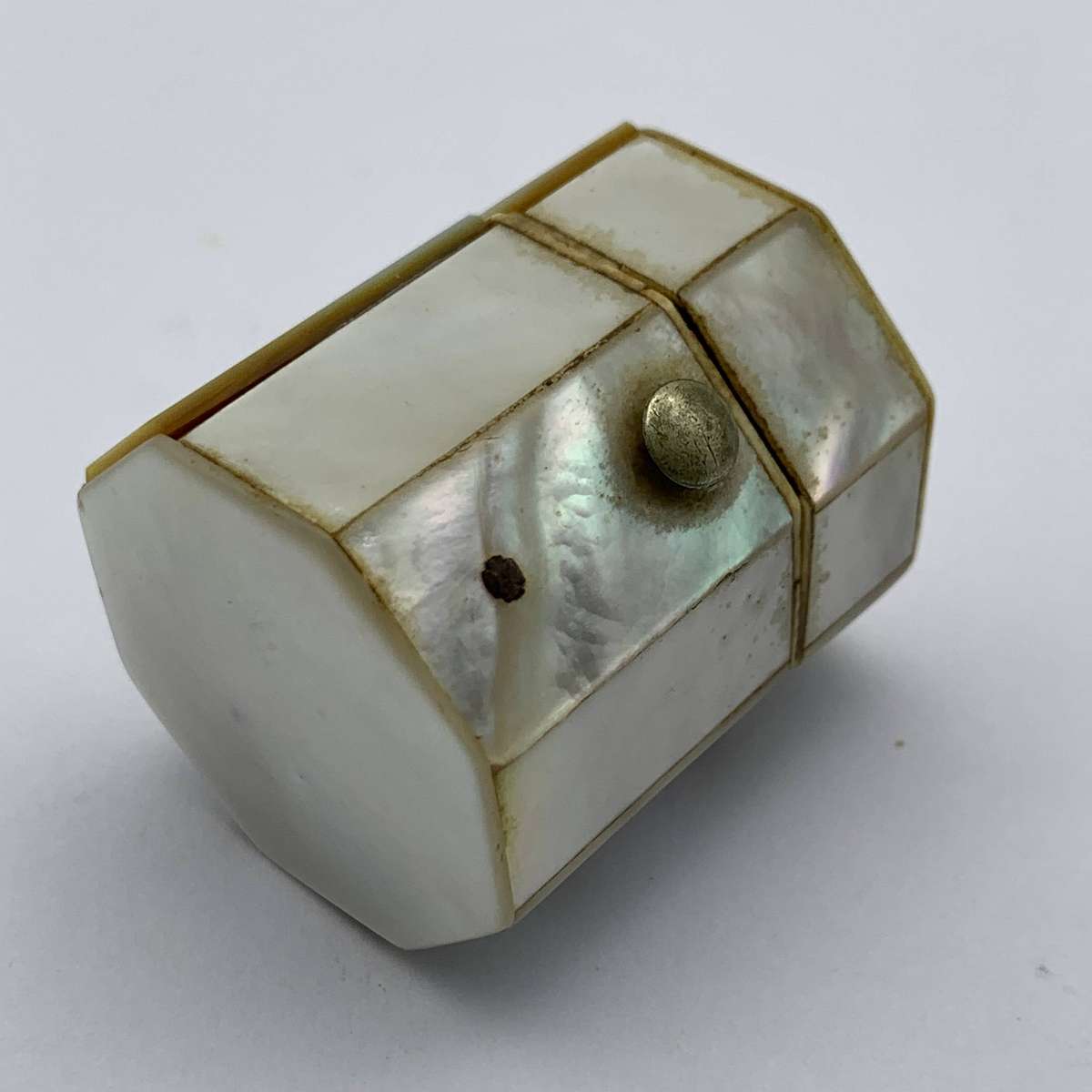 Antique M.O.P. Thimble Case & Thimble