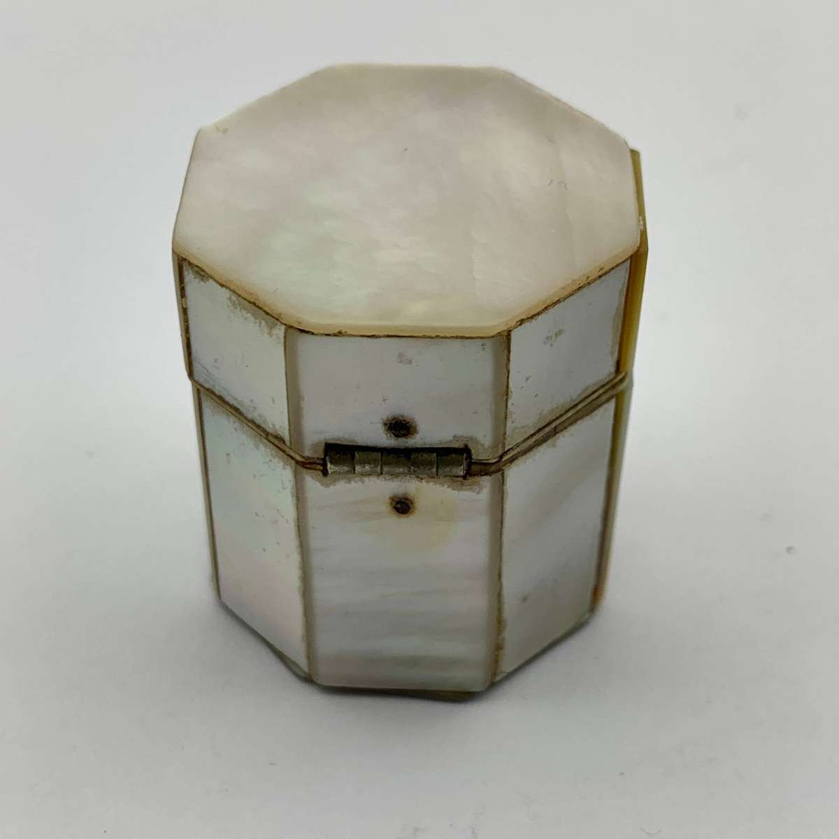 Antique M.O.P. Thimble Case & Thimble