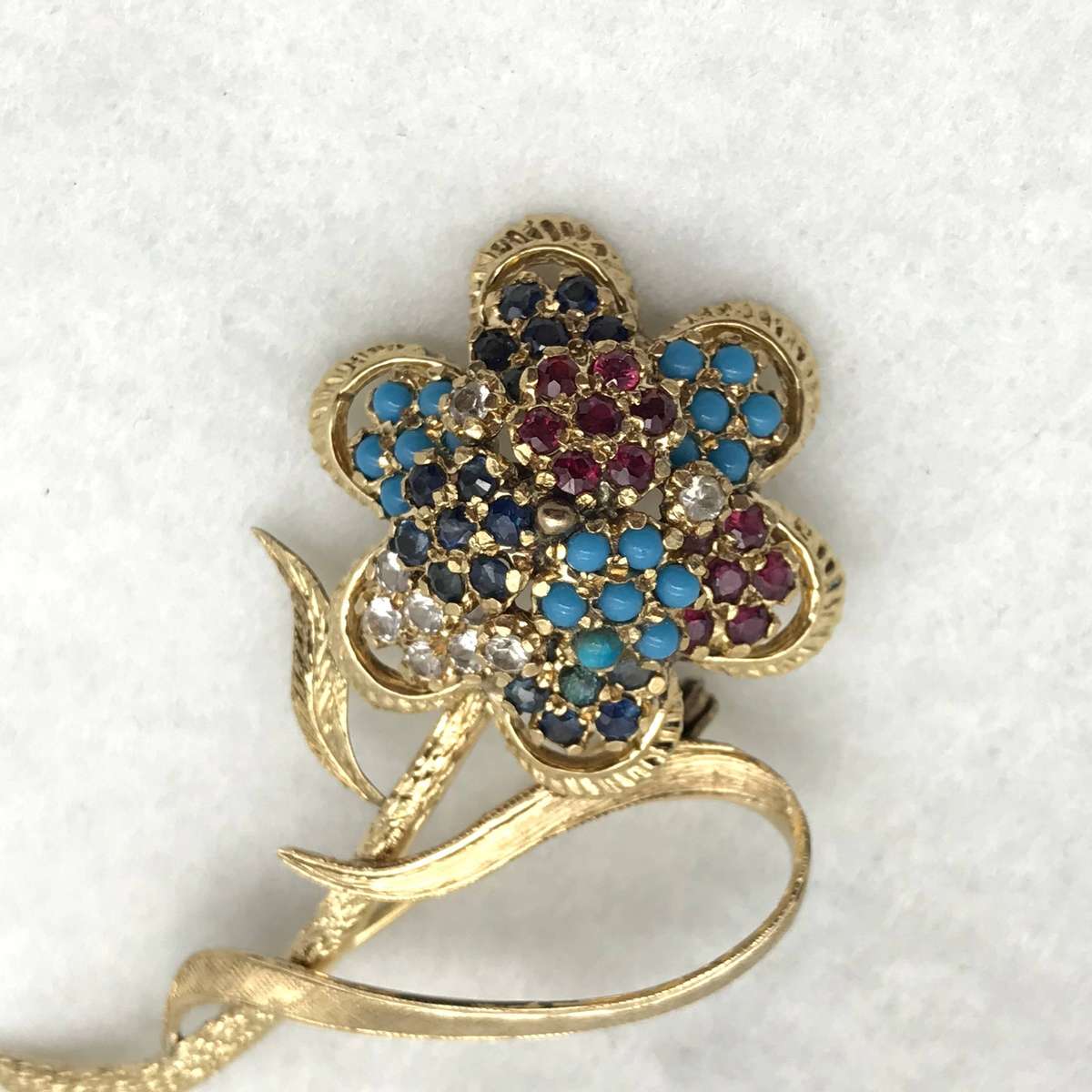 Vintage 9ct Solid Gold 'Flower' Brooch (12,3g)