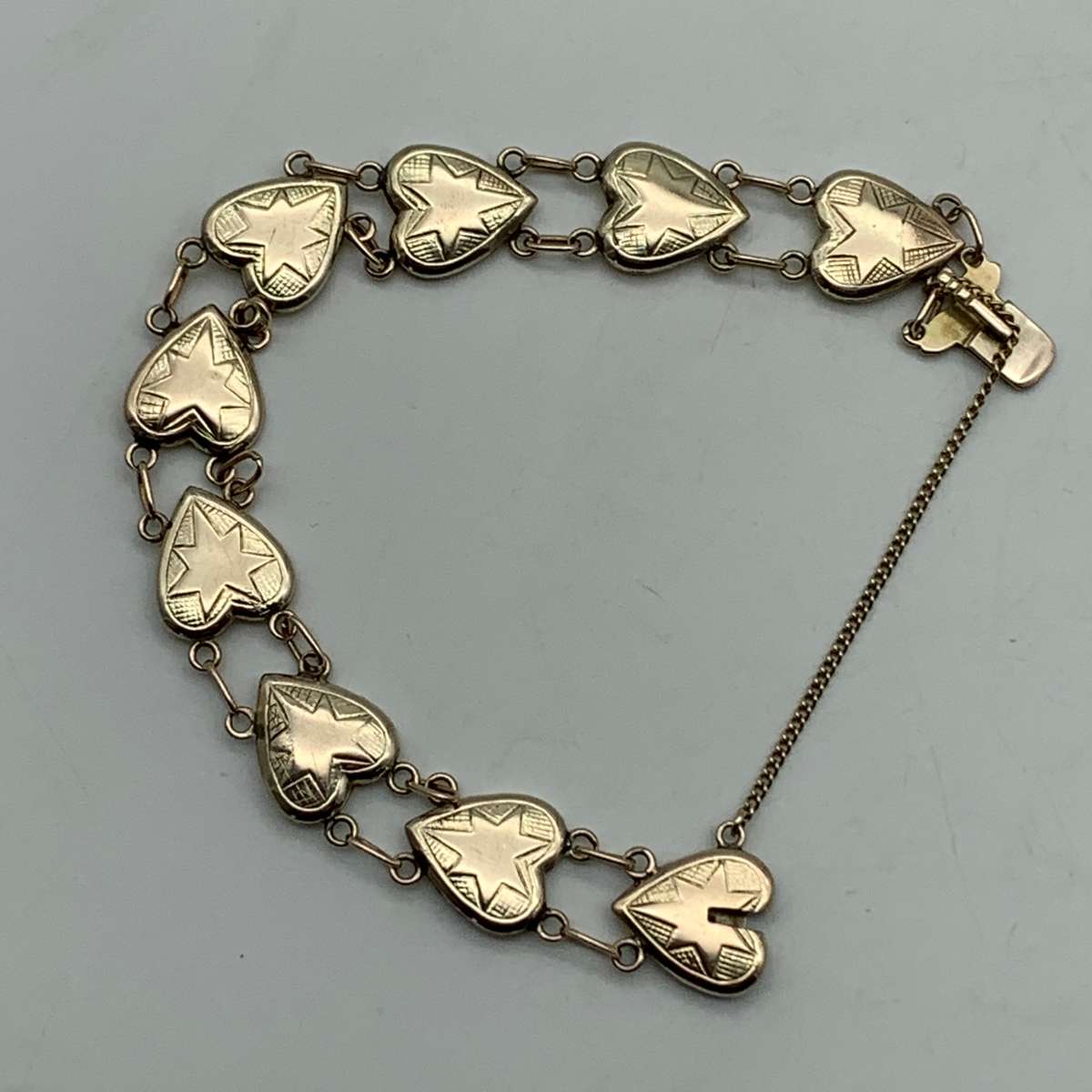 Early 9ct Rose Gold 'Heart Link' Bracelet