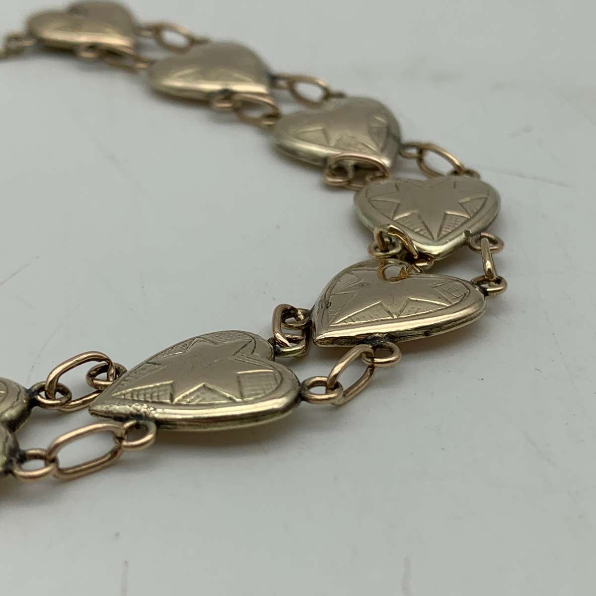 Early 9ct Rose Gold 'Heart Link' Bracelet
