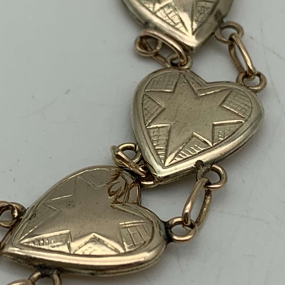 Early 9ct Rose Gold 'Heart Link' Bracelet