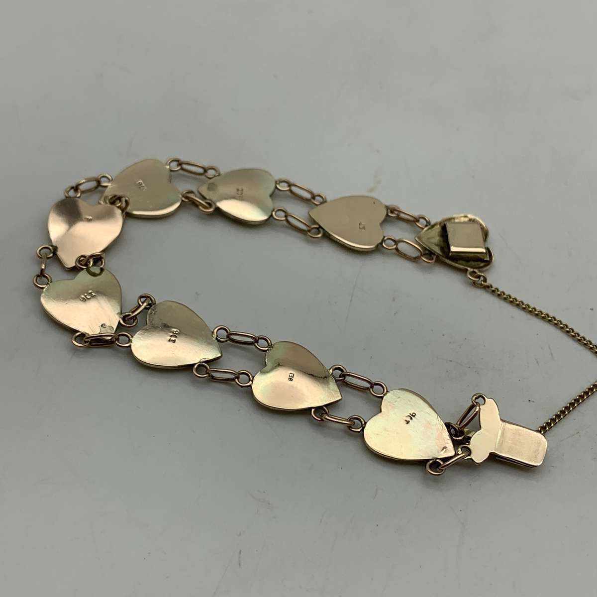 Early 9ct Rose Gold 'Heart Link' Bracelet