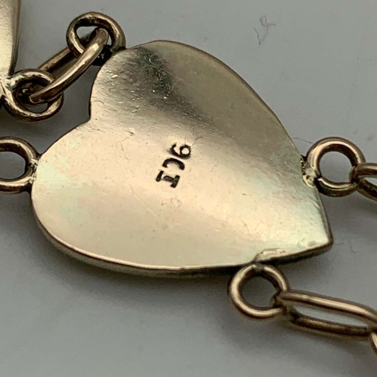 Early 9ct Rose Gold 'Heart Link' Bracelet