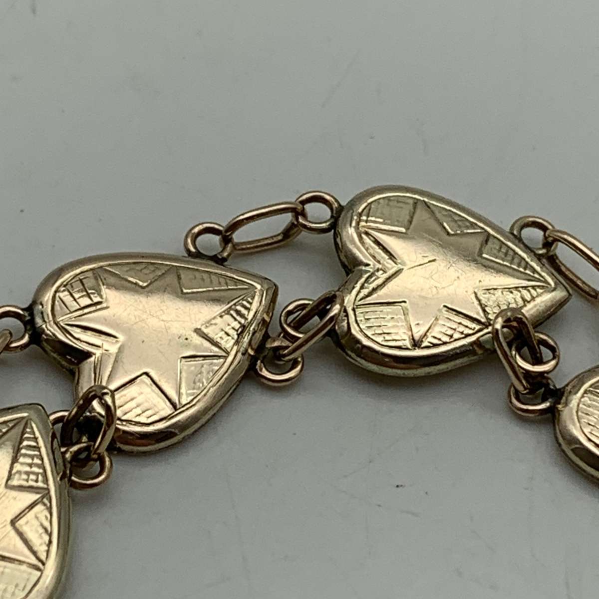 Early 9ct Rose Gold 'Heart Link' Bracelet