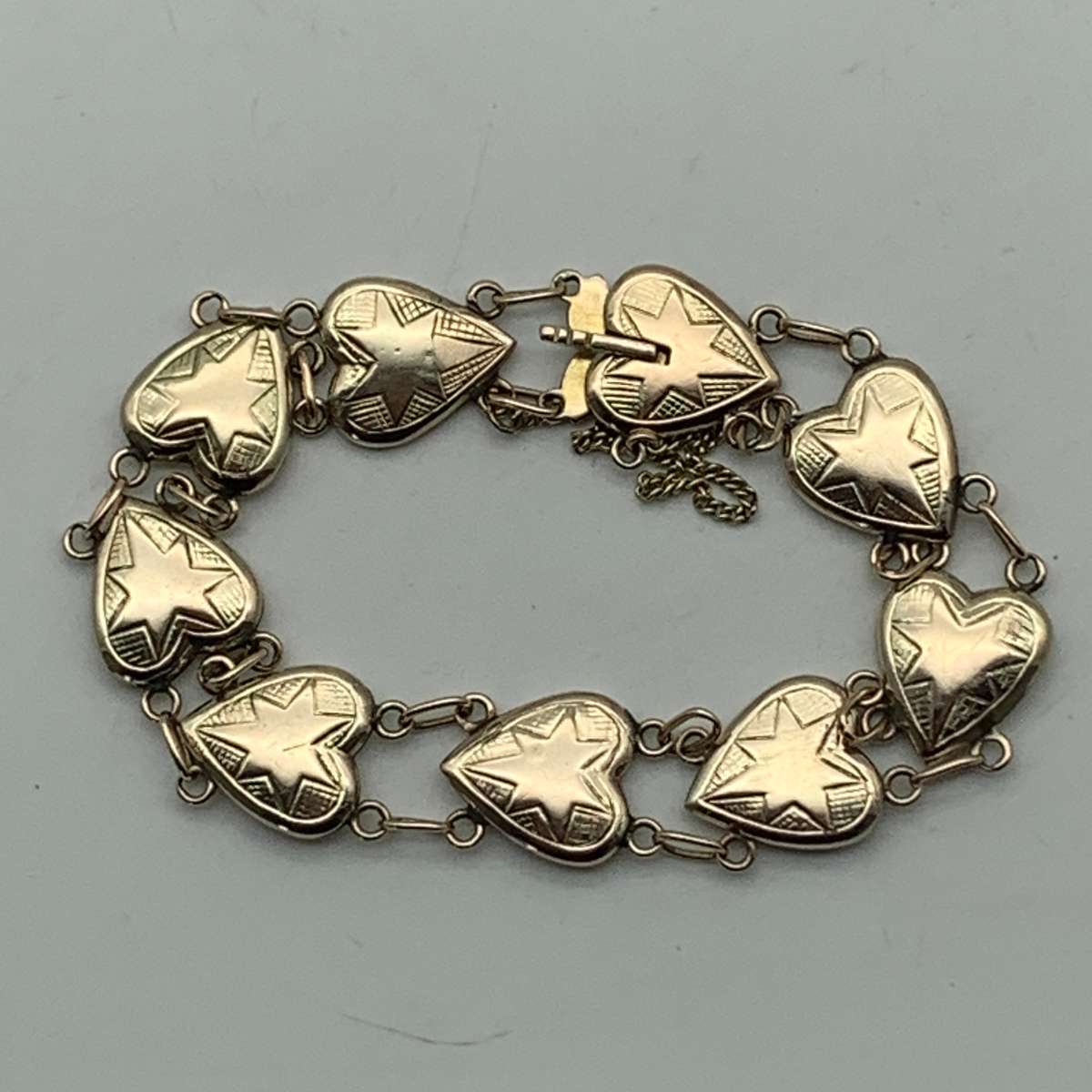 Early 9ct Rose Gold 'Heart Link' Bracelet