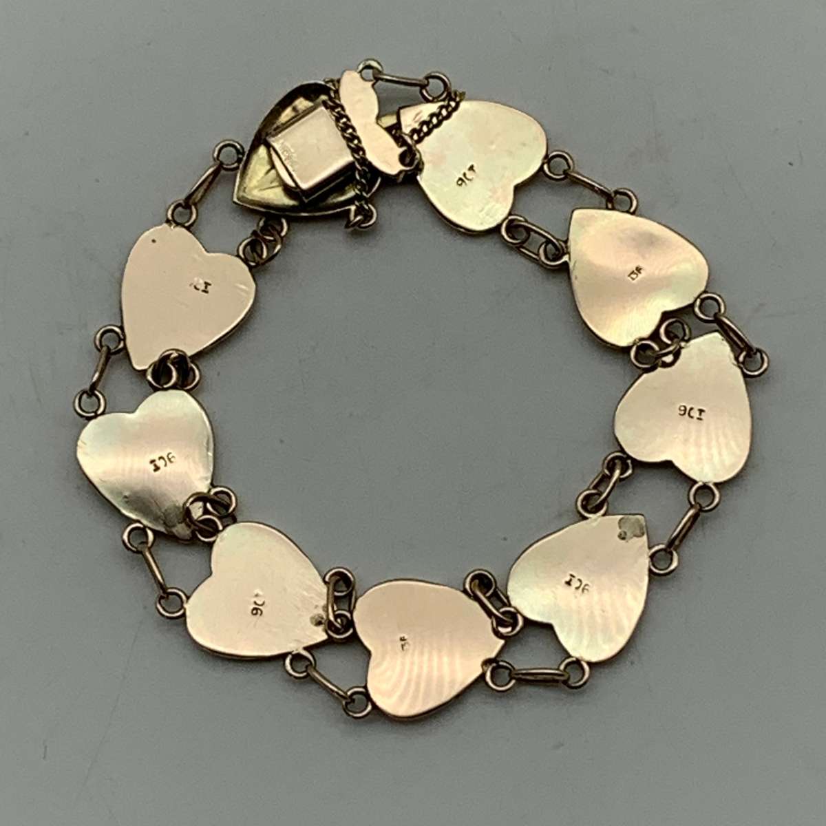 Early 9ct Rose Gold 'Heart Link' Bracelet