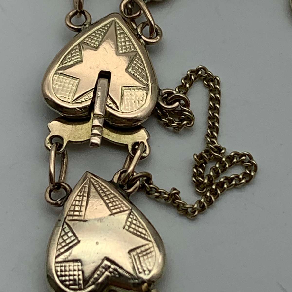 Early 9ct Rose Gold 'Heart Link' Bracelet