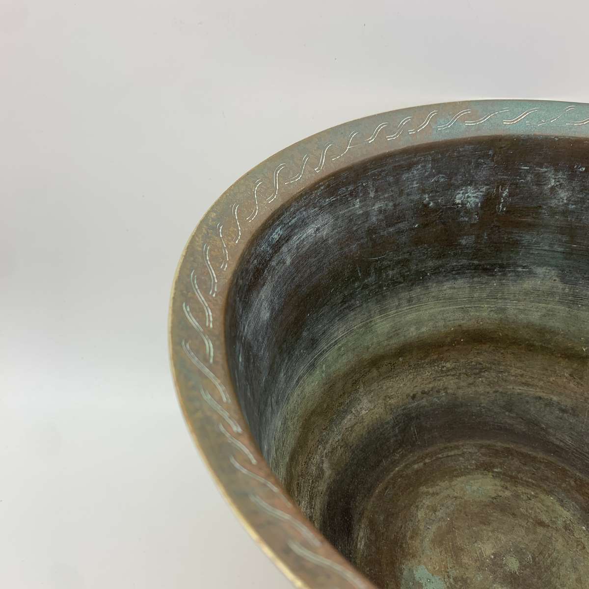 Large Vintage Chinese Brass Planter (Signed)