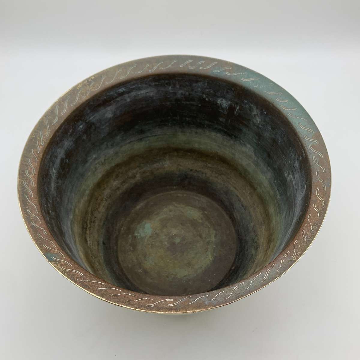 Large Vintage Chinese Brass Planter (Signed)