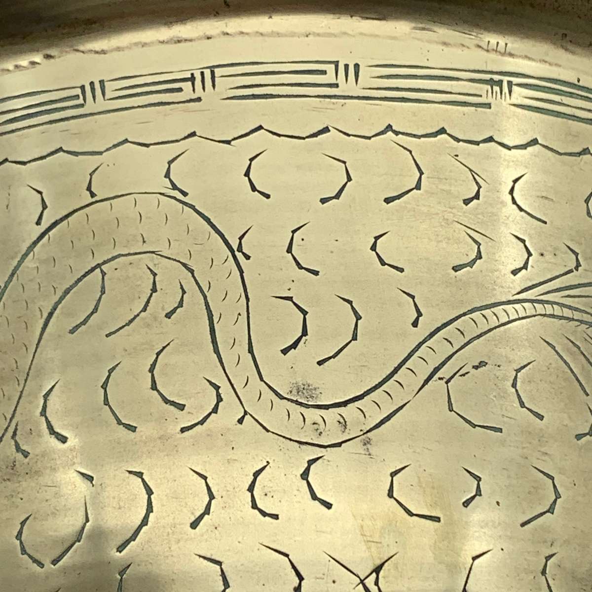 Large Vintage Chinese Brass Planter (Signed)