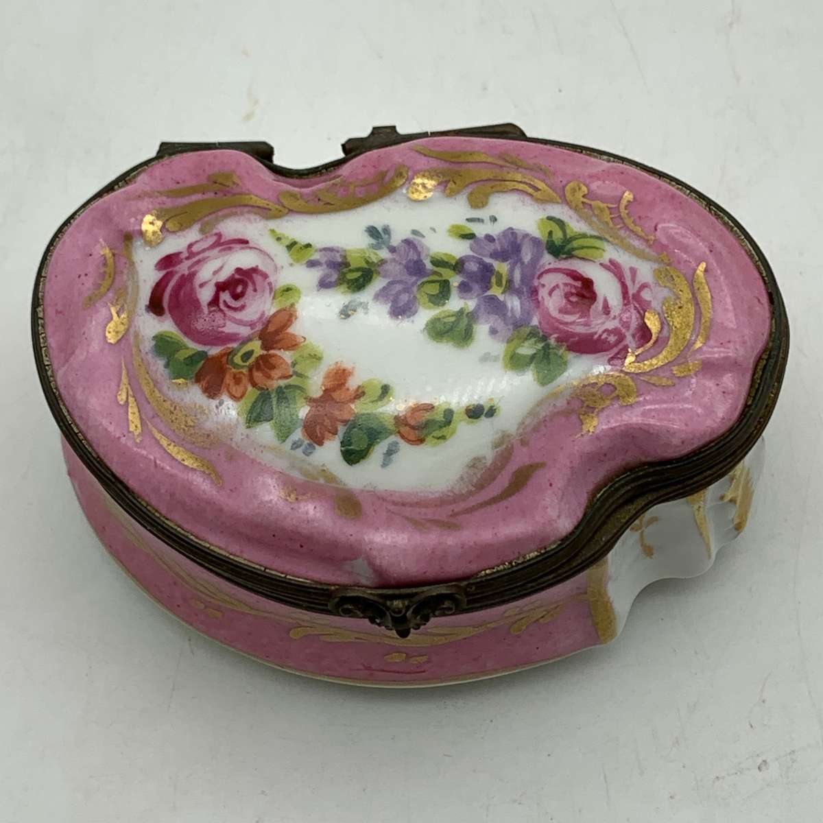 Early Hand-Painted Porcelain Trinket Box