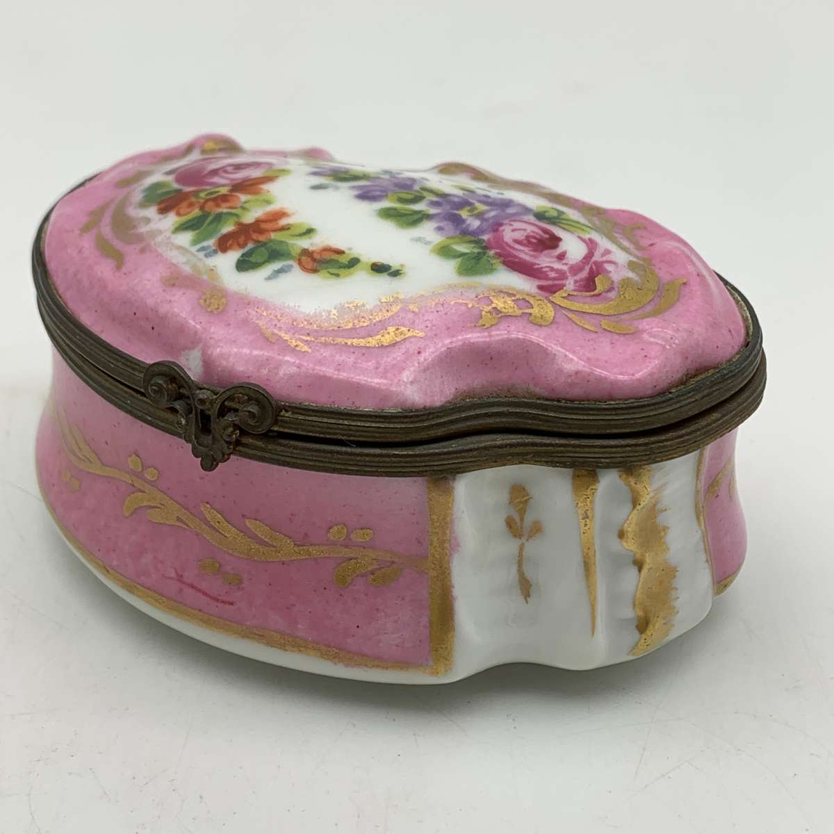 Early Hand-Painted Porcelain Trinket Box