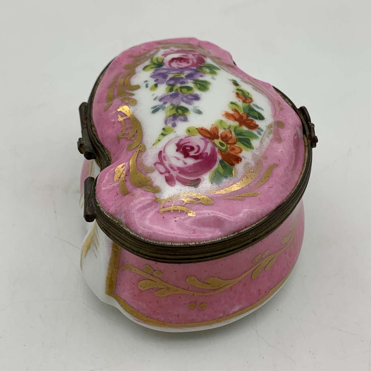 Early Hand-Painted Porcelain Trinket Box