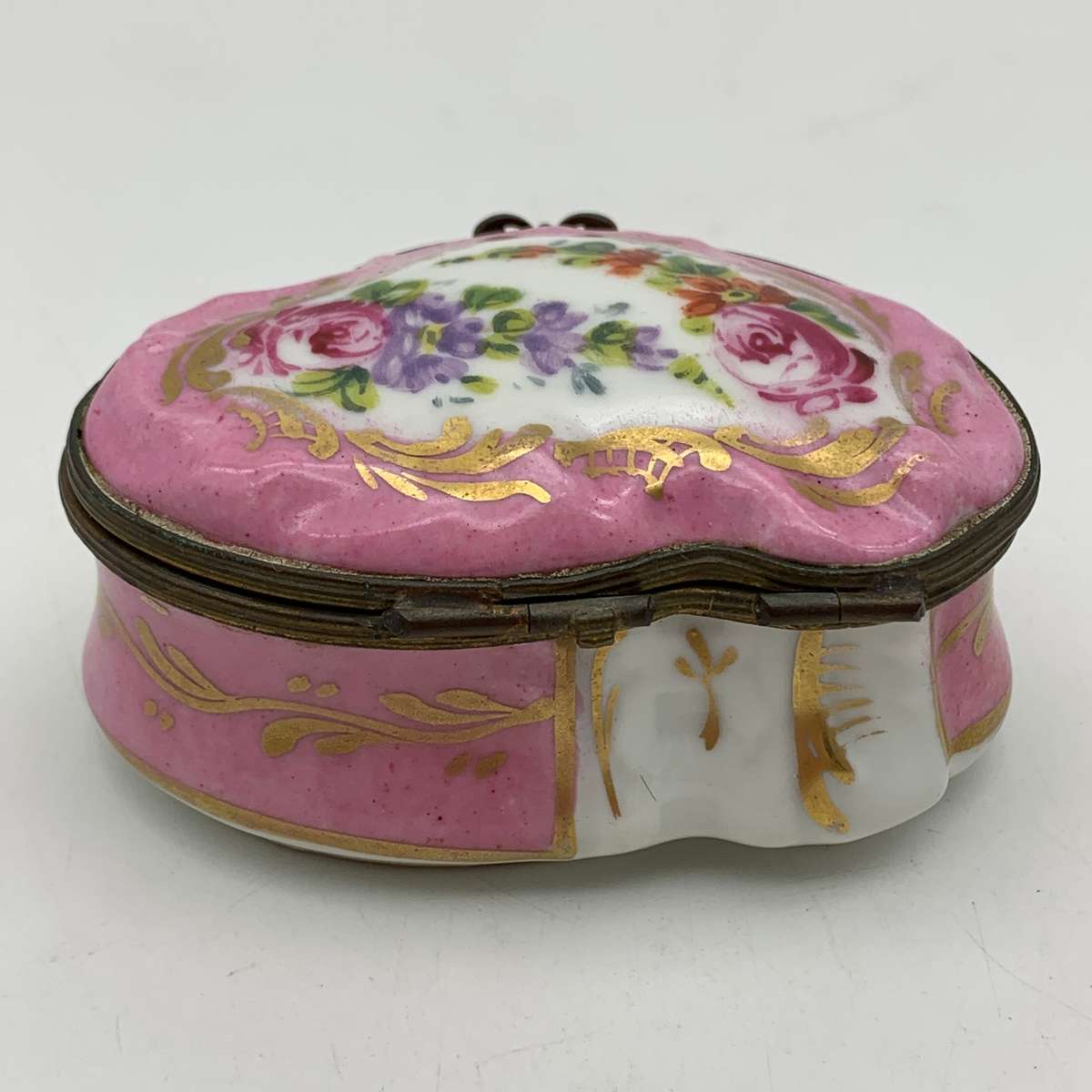 Early Hand-Painted Porcelain Trinket Box