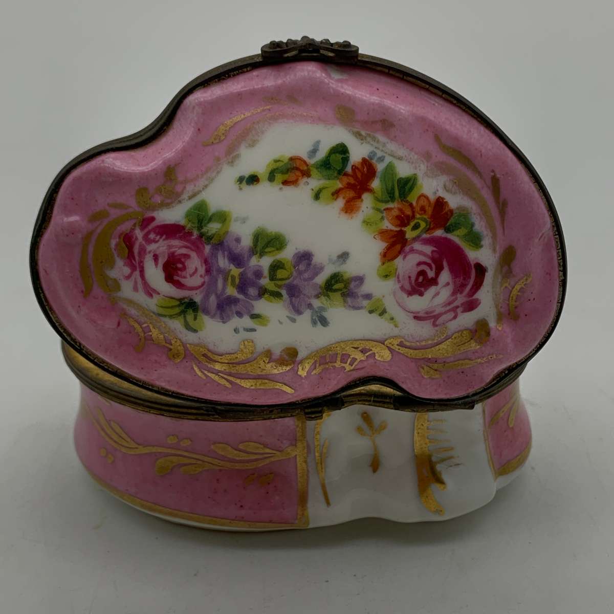 Early Hand-Painted Porcelain Trinket Box