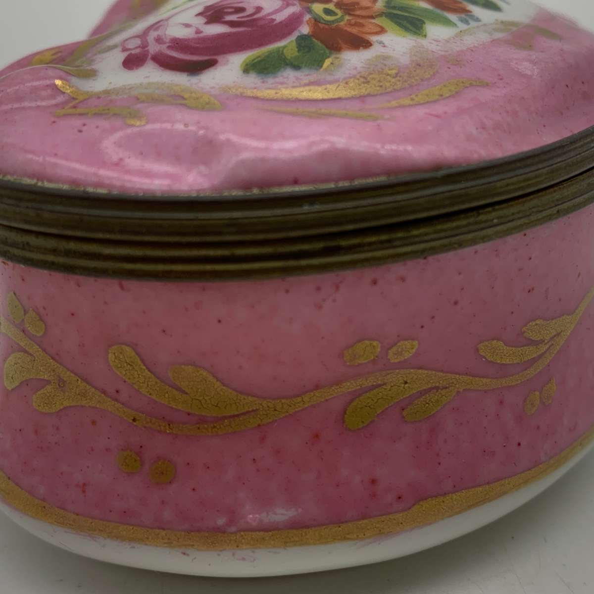 Early Hand-Painted Porcelain Trinket Box