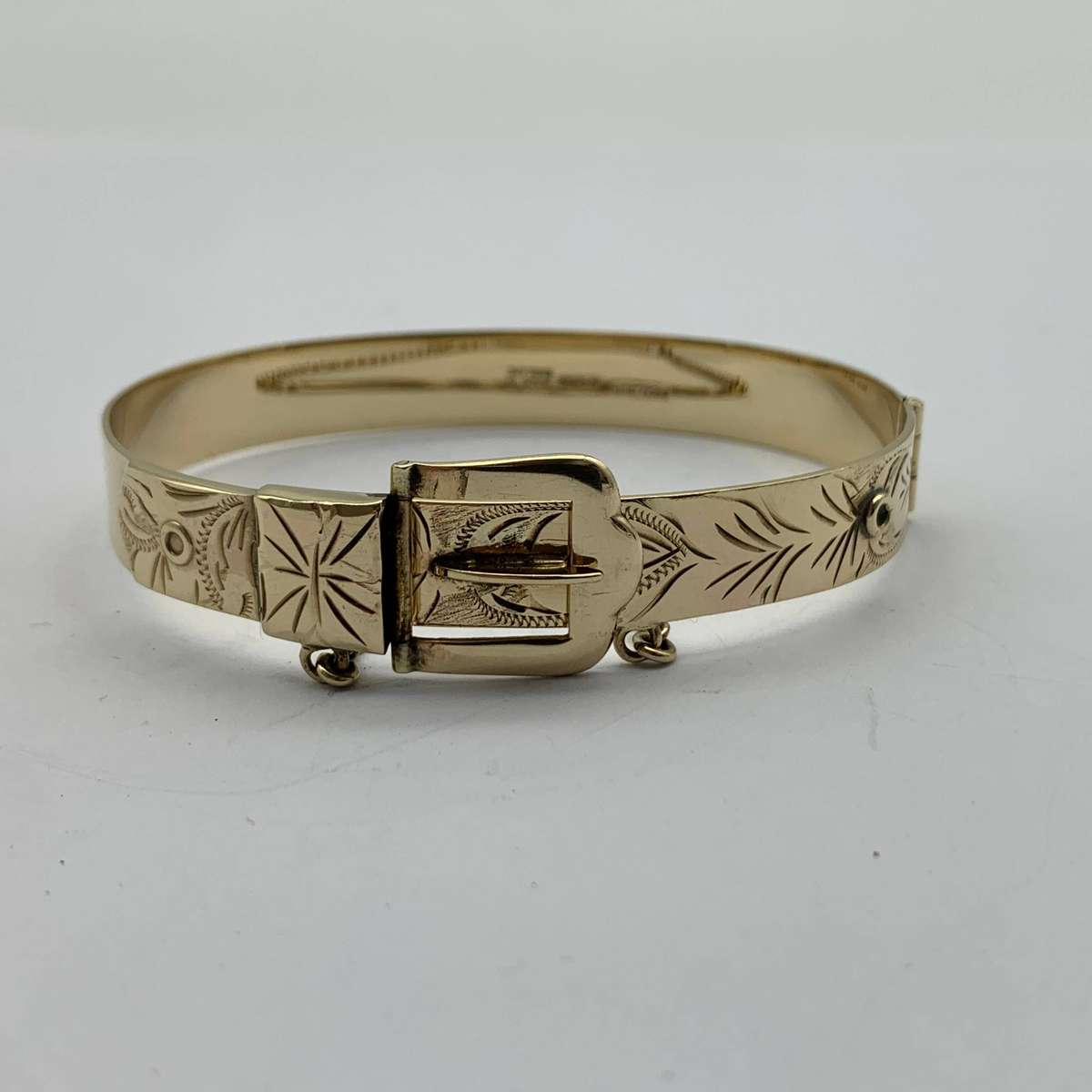 Vintage 9ct Solid Gold 'Belt Buckle' Bracelet (20,2g)